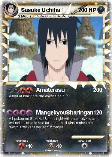 Pokémon Sasuke Uchiha 297 297 Amaterasu My Pokemon Card