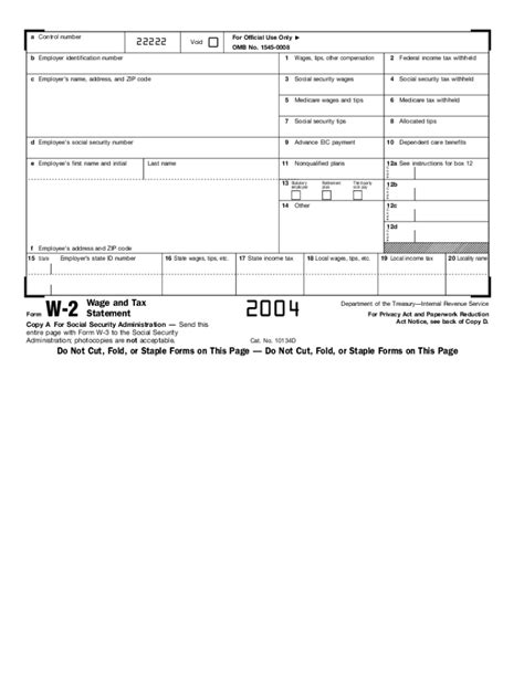 Irs W 2 2004 Fill And Sign Printable Template Online Us Legal Forms