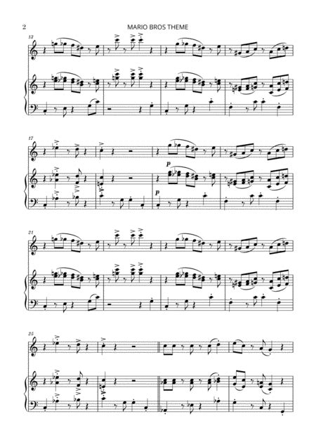 Super Mario Bros Theme For Flute And Piano Free Music Sheet Musicsheets Org
