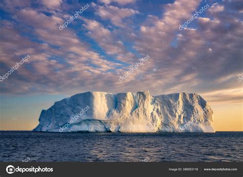 Greenland Ilulissat Glaciers At Ocean At Polar Night Stock Photo By