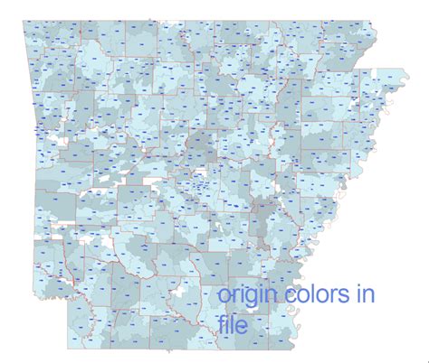 Arkansas 5 Digit Zip Code Map Lossless Scalable Aipdf Map For Printing
