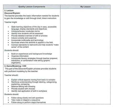Lesson Plan Template For Elementary Teachers Pdf Template