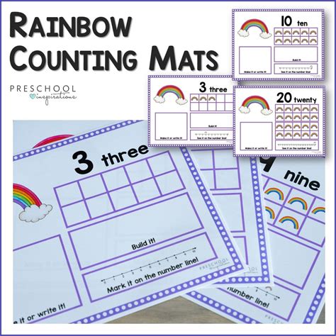 Rainbow Ten Frame Math Counting Mats Preschool Inspirations