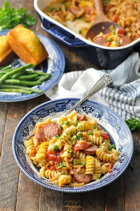 Brown the sausage and onion in a large skillet or dutch oven. Smoked Sausage Pasta Bake - The Seasoned Mom