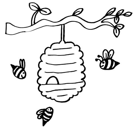 Printable Bees And Beehive Coloring Page Download Print Or Color