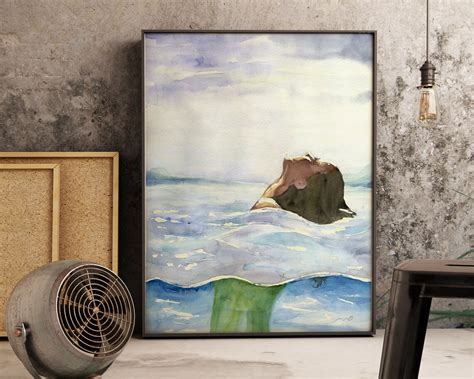 Amazon Com Zgzart Abstract Sea Naked Girl Canvas Paintings Wall Art