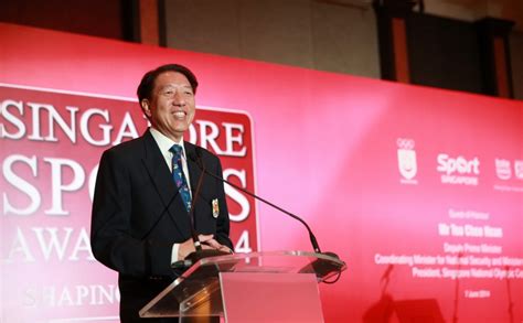 B) teo chee hean's arms look kinda long in this photo. Speech by Mr Teo Chee Hean at the Singapore Sports Awards