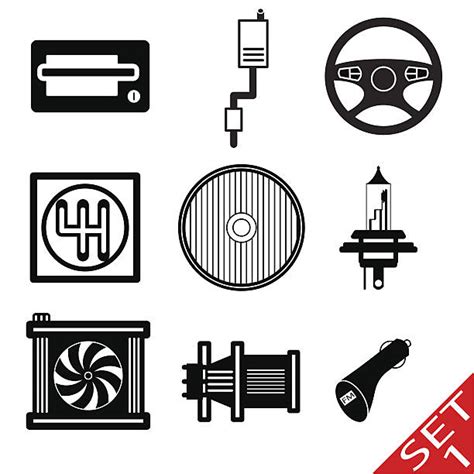 Spare Parts Car On The White Background Illustrations Royalty Free