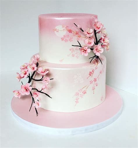 A Lovely Cherry Blossom Quinceanera Theme Cherry Blossom Wedding Cake Cherry Blossom Cake