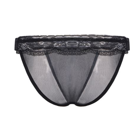 Mens Sexy Lingerie Panties With Penis Gay Men Floral Lace Jockstraps Briefs See Through