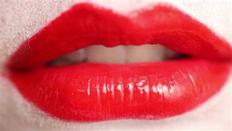 Kiss With Red Lipstick Stock Footage Video Royalty Free