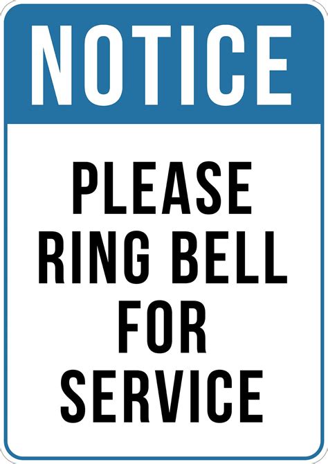 Please Ring Bell For Service Printed Sign Create Signs Australia