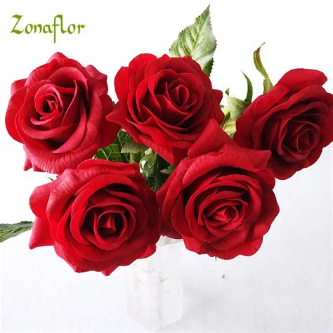 zonaflor rose flower 2017 new fake real touch silk artificial flowers home decoration rose