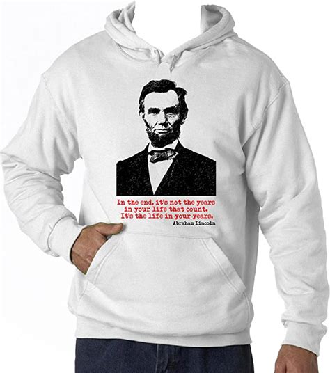 Teesquare1st Mens Abraham Lincoln White Hoodie Size Xxlarge At Amazon
