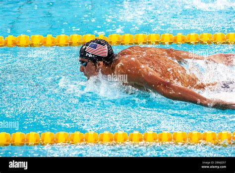 Michael Phelps Usa Wins The Gold Medal In The Mens 200 Metre