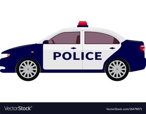 Vector Illustration Of A Cartoon Police Car Isolated White Background