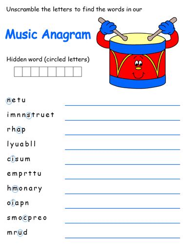 Music Themed Anagram Puzzles