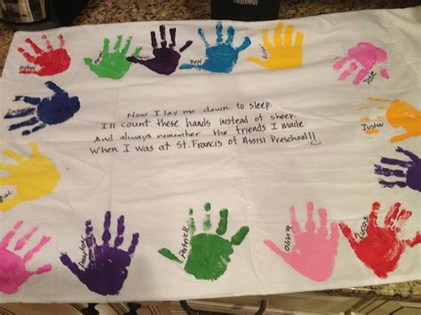 Check spelling or type a new query. Pillowcase with hand prints of classmates - such a sweet ...