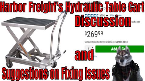 However, harbor freight sells a hydraulic scissor table cart that works perfectly to lift the fully assembled 3520b and effortlessly move it around the shop. Harbor Freight - Hydraulic Table Cart Discussion and Fixes ...