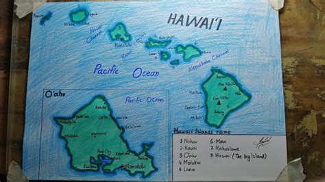 How To Draw Hawaii Map Easy Saad Youtube