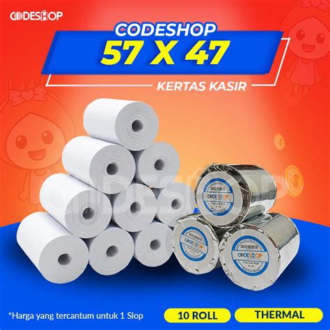 Jual Slop Kertas Thermal Biru X Struk Roll Printer Kasir Mm Shopee Indonesia