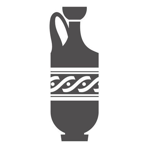 Greek Vase Silhouette Ancient Amphora And Pot With Meander Pattern
