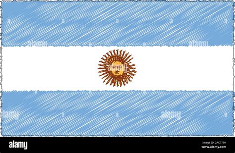 Dibujo Vectorial Del Sketch De Estilo Bandera Argentina Imagen Vector