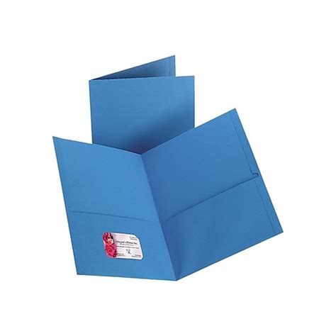 Staples Paper 2 Pocket Presentation Folders Light Blue 10pack 13381