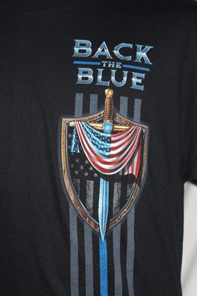 Back The Blue Shield And Sword T Shirt The Soldier And War Shop