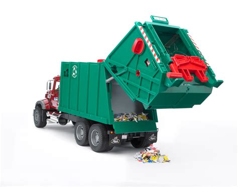 Bruder Toys Mack Granite Garbage Truck Ruby Red Green