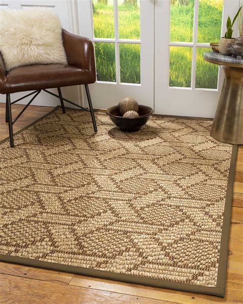 Natural Area Rugs Seattle Custom Sisal Rug 6 X 9 Oval Malt Border