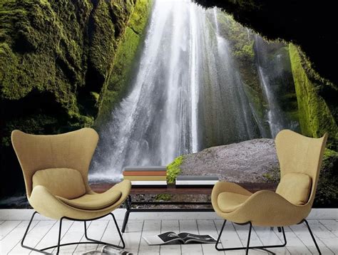 Custom Wallpapers For Living Room Spectacular Beautiful Waterfall 3d