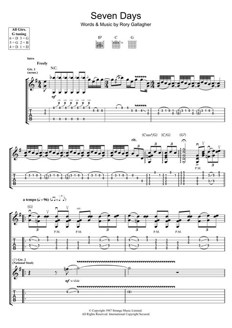 Seven Days Guitar Tab Online Noten Von Rory Gallagher Smd 116664
