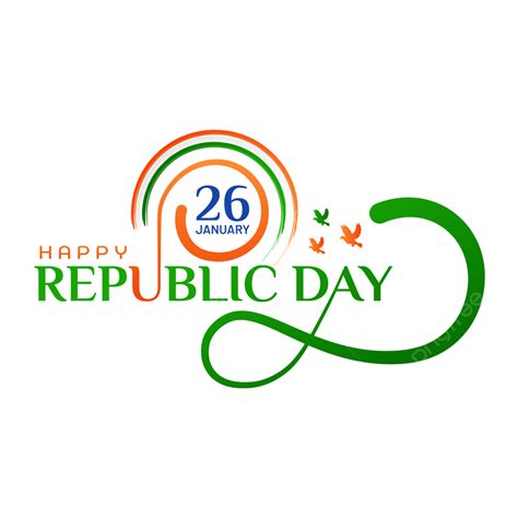 Republic Day Typography Logo With Indian Flag Republic Day India 26