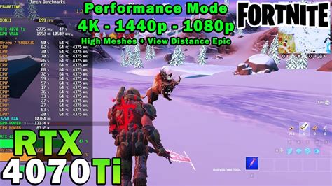 Fortnite Performance Mode Rtx 4070 Ti 5800x3d 4k 1440p 1080p