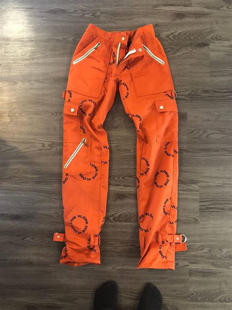 Vlone Bondage Pants Orange Grailed
