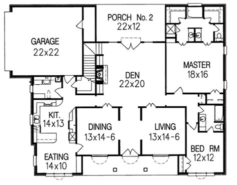 One Floor House Blueprints