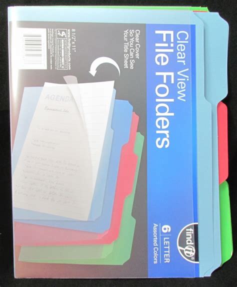 Find It Clear View File Folder With Clear Front Sheet Redline