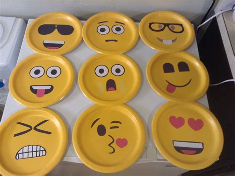 Emoji Faces Made On Paper Plate Emoji Party Decorations Emoji