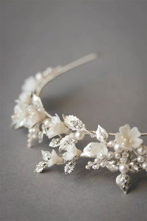 Theia Floral Wedding Tiara Tania Maras Bespoke Wedding Headpieces