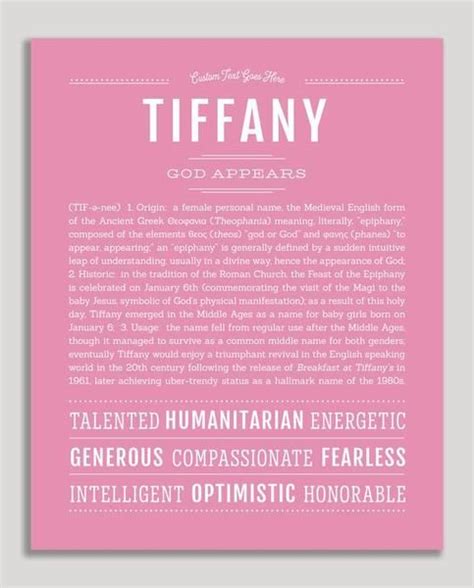 Tiffany Name Art Print Personalized Art Print Classic Names Names