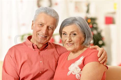 Old Couple At Christmas Stock Image Colourbox