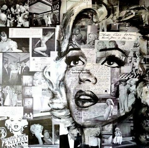 Marilyn Monroe Portrait Over Old Newspaper And Magazine Clippings
