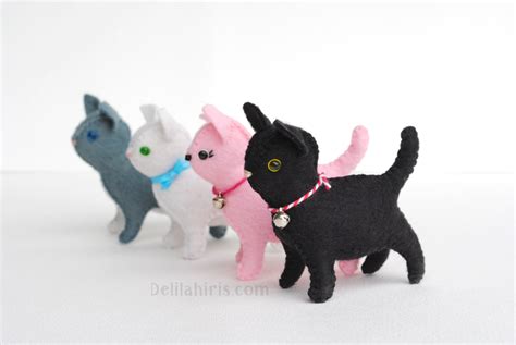 Adorable New Little Felt Cat Pattern Sew Your Own Little Stuffed Cats