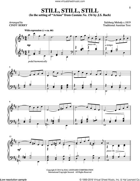 Cindy Berry Still Still Still Sheet Music For Piano Solo Pdf