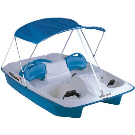 Also, the seats are adjustable. Sun Dolphin 5-Person Sun Slider Pedal Boat