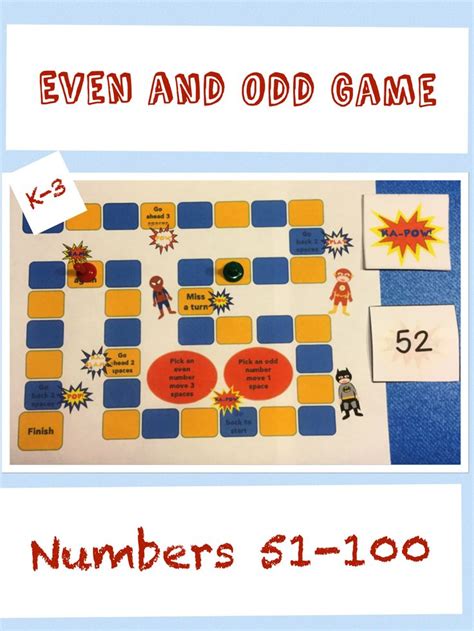 Even And Odd Math Game Numbers 51 To 100 Kindergarten To Grade 3