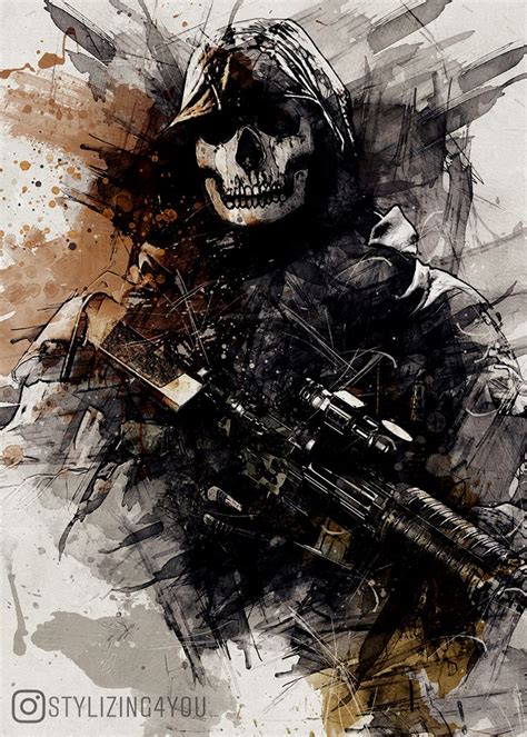 Ghost Warzone Digital Painting Poster Design Call Of Duty Ghosts