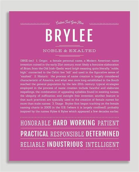 Brylee Classic Name Print Classic Names Personalized Art Print