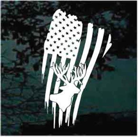 American Flag Deer Head Deer Hunting Decals And Stickers Decal Junky